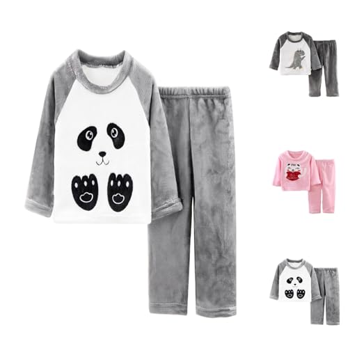 Baby Flannel Zweiteiliger Schlafanzug Kleinkind Kinder Mädchen Jungen Niedliche Katze Pyjama Set Winter Fleece Schlafanzüge Nachtwäsche Set von Generisch