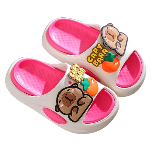 Baby Hausschuhe Stoff Mädchen 20/21 und Kinder, leichte, bequeme Schlupfschuhe aus EVA mit Capybara-Tomaten-Buchstabendesign für drinnen und draußen, lässige Kleidung Hausschuhe (28 Little Child) von Generisch