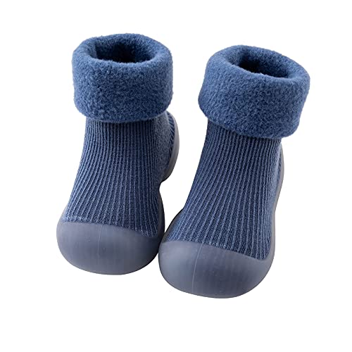 Baby Jungen Mädchen Lauflernschuhe Krabbelscuhe Kinder Socke mit Gummisohle Rutschfeste Hüttenschuhe Niedliche Cartoon Gummisohle Lauflerner Babyschuhe von Generisch
