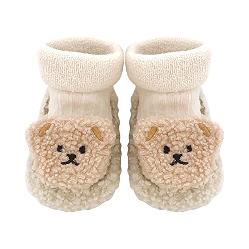 Baby Kleidung Baby Winterschuhe Boden verdickt im Winter Kinder Cartoon Dispensing Baby Socken Schuhe (Beige, 20 Infant) von Generisch