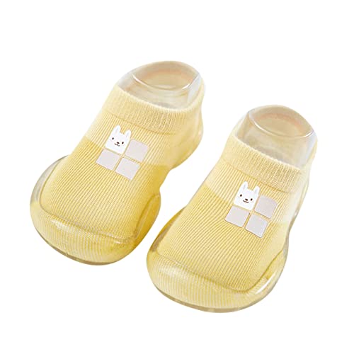 Baby Lauflernschuhe Kinder Barfußschuhe für Mädchen Jungen Weicher Barfußschuhe Baby Hausschuhe,rutschfeste Lauflernschuhe Antirutschsocken Haussocken mit Gummisohle von Generisch