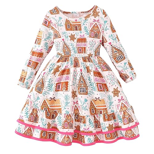 Baby Mädchen Kleid Langarm Rüschen Bowknot Kleid Kleinkind Mädchen Weihnachten Tutu Tüll Kleid Prinzessin A-Linie Kleid Süßes Weihnachtskleid Herbst Winter Kleidung Weihnachten Kostüm Partykleid von Generisch