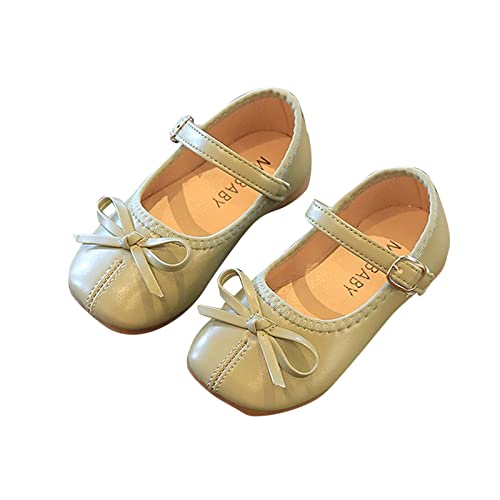 Baby-Mädchen Weiche Sohle Leder Prinzessin Schuhe Einfarbig Bowknot Flache Schuhe Leichtes Schnalle Party Schuhe Kleine Mädchen Performance Kleid Schuhe Einzelne Schuhe Bequem Niedlicher Niedlich von Generisch