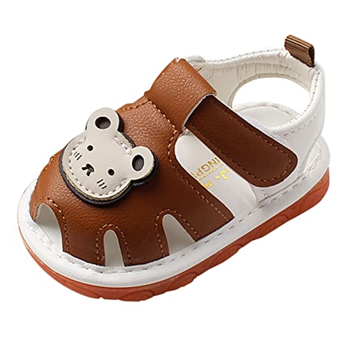 Baby Sandalen Mädchen Jungen 0-24 Monate Sommerschuhe Atmungsaktiv Kleinkind Schuhe Offener Zeh Kinder Kawaii Sandals Rutschfest Lauflernschuhe Weichen Sohle Strandsandalen Squeak Freizeitsandalen von Generisch