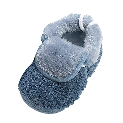 Baby Stiefel warme atmungsaktive Baumwollschuhe mit Fleece Futter für weichen Komfort rutschfeste Sohle ideale modische Winterbekleidung (Blue, 22 Toddler) von Generisch