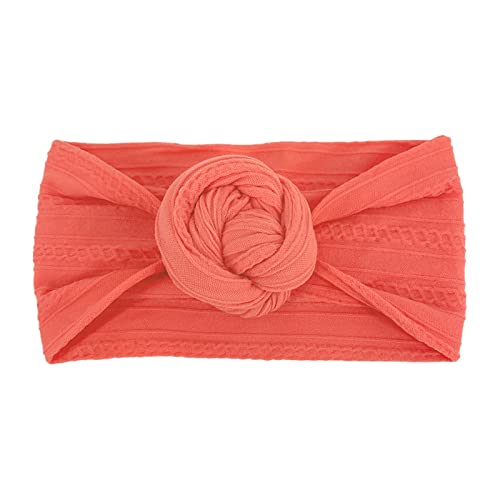 Baby-Stirnbänder, Nylon, einfarbig, geknotet, Kopfbedeckung, Stirnband (Wassermelonenrot, Einheitsgröße) von Generisch