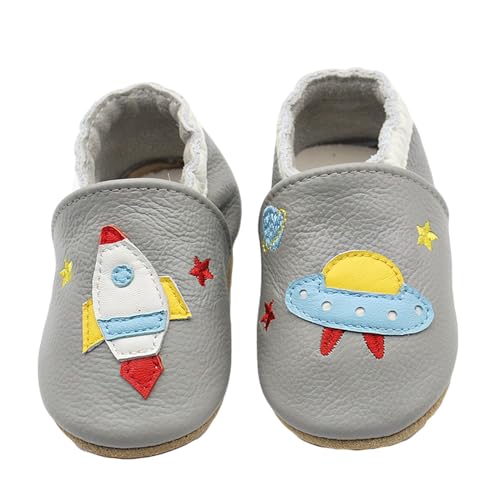 Baby Weiches Leder Lauflernschuhe Kleinkinder Krabbelschuhe Hausschuhe Lederpuschen Babyschuhen mit Wildledersohlen Mehrfarbig von Generisch