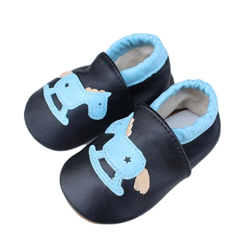 Baby Weiches Leder Lauflernschuhe Kleinkinder Krabbelschuhe Hausschuhe Lederpuschen Babyschuhen mit Wildledersohlen Mehrfarbig von Generisch