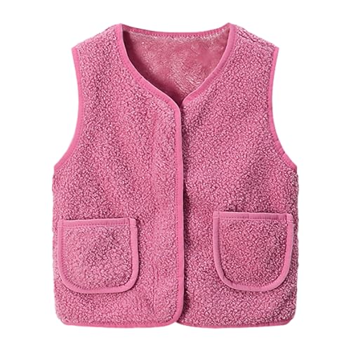 Baby Weste Mäntel Winter Fleece Jacken Teddy Weste Fleece Jungen Mädchen Teddy Weste Baby Einfarbig Reißverschlüsse Polarfleece Westen mit Taschen Warm Fleeceweste Baby Outdoor-Oberteil Winter von Generisch