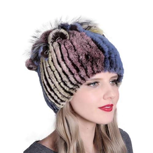 Baby Winter Hut Strickmützen mit Kunstfellfutter Beanie-Mütze Kleinkind Bomber Fliegermütze Ohrklappe Beanies Cap für Baby Mädchen (DE/NL/SE/PL, Alphanumerisch, Einheitsgröße, S) von Generisch