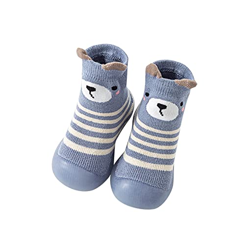 Babybodenschuhe Hausschuhe für Mädchen Junge Kleinkind Stricken Kinderschuhe mit rutschfeste Gummisohle Leichte Slip-on Turnschuhe Weiche Sohle Haussocken von Generisch