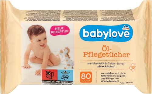 Babylove Feuchttücher und co (12x 80 Tücher, Öl Pflegetücher) von Generisch