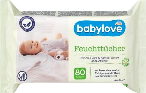 Babylove Feuchttücher und co (4x 80 Tücher, Aleo Vera & Kamille Tücher) von Generisch
