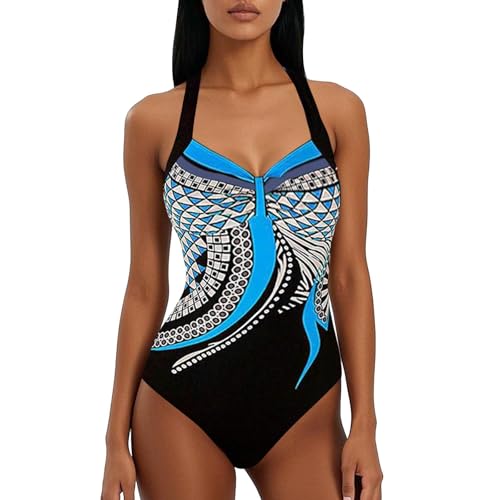 Badeanzug Damen Mit Cups,Badeanzug Damen Bauchweg Badeanzug Push Up Bademode - Badeanzug V-Ausschnitt Mit Shaping Effekt Bauchweg Schwimmanzug Sport Bademode Große Größen Einteiliger Badeanzüge von Generisch