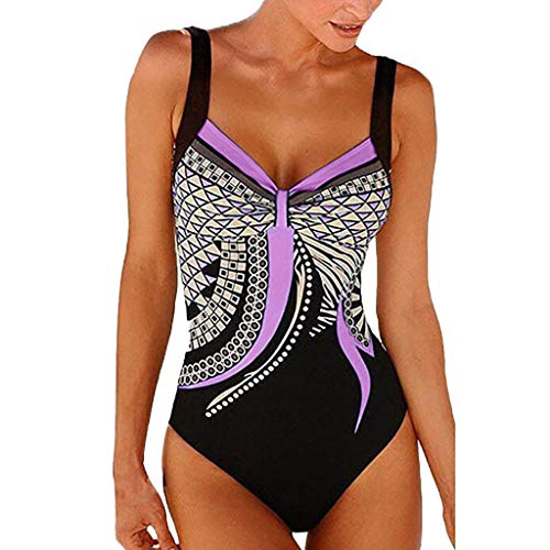 Badeanzug Mit Bein Damen,Badeanzug Damen Bauchweg Badeanzug Push Up Bademode - Badeanzug V-Ausschnitt Mit Shaping Effekt Bauchweg Schwimmanzug Sport Bademode Große Größen Einteiliger Badeanzüge von Generisch