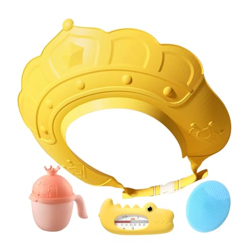 Badehut, Badekappe - Badevisier mit Wassertemperaturanzeige und Shampoo-Becher | Shampoo-Kappe mit Shampoo-Bürste zum Haarewaschen, Duschen, Badeschutz Badehut, Badekappe - Badevisier mit Wassertemperaturanzeige und Shampoo-Becher | Shampoo-Kappe mit Shampoo-Bürste zum Haarewaschen, Duschen, Badeschutz von Generisch