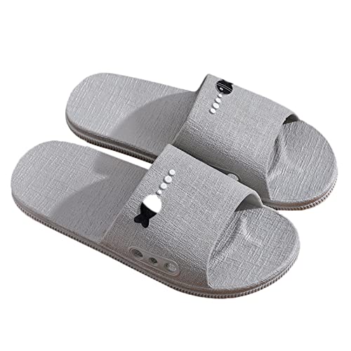 Badelatschen Herren Schwarz, Badeschuhe Damen 42 Rutschfest Flats Bequem Duschschuhe Gummi Weichen Sohlen Badeschlappen Lässige Slippers Slip On Flip Flops Leichte Flache Hausschuhe Strandschuhe 1 von Generisch
