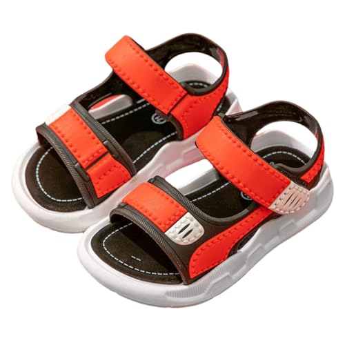 Badelatschen Kinder Unisex Sandalen Jungen Mädchen Badeschlappen Strandsandalen 2025 Bequeme Sommer (Red-3, 27.5 Little Child) von Generisch