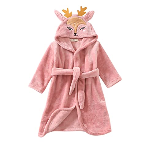 Bademantel Kinder Mädchen Unisex Weicher Baumwolle Kinderbademantel Kinder Badeponcho Flauschiges Jungen Groß Badeponcho Bademantel Saugstark mit Kapuze Fleece-Bademantel Poncho Handtuch von Generisch