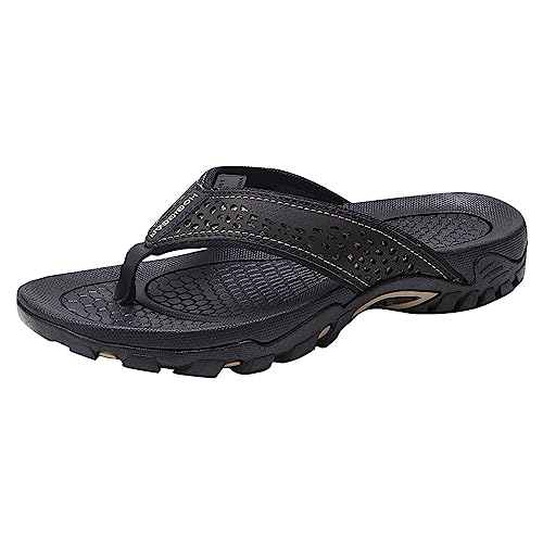 Badeschlappen Herren 44 Zehentrenner - Sandalen Herren 43 Sportlich Leicht Rutschfest Mit Fußgewölbeunterstützung Flipflop Beach Lässige Sandalen Strandschuhe Trocknende Weiche Sohle Duschschuhe von Generisch