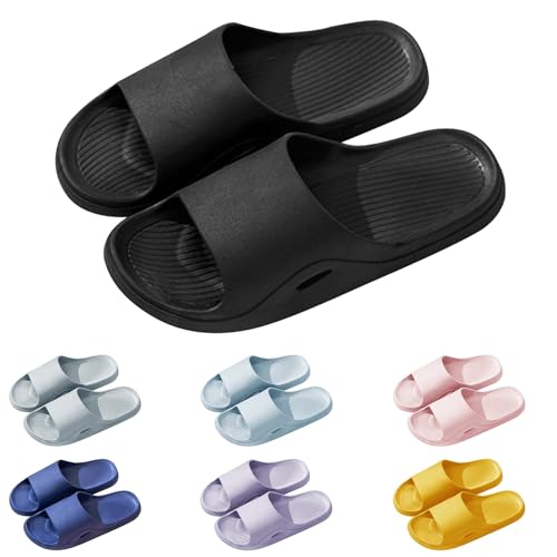 Badeschuhe Herren Damen | Badeschuhe PVC Weiche Hausschuhe rutschfest Hausschuhe Freizeitschuhe Dicken Sohlen Verschleißfeste Gummischuhe Einfarbig Pantoffeln von Generisch