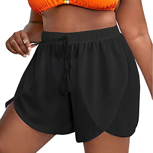 Badeshorts Damen, Bade Shorts Women Lang, Sommer Strandshorts High Waist Schwimmshorts Bikini-Badehose Badeanzug Shorts Schwimmhose UV Schutz Schwimmunterteil Boardhose für Schwimmen Wassersport von Generisch