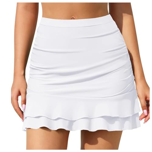 Badeshorts Damen Badehose Schnell Trocknende Boardshorts Bauchkontrolle Schwimmshorts Hohe Taille Rüsche Baderock Athletic Badeanzug Röcke Grosse Grössen Beiläufig Sportiv Schwimmrock von Generisch