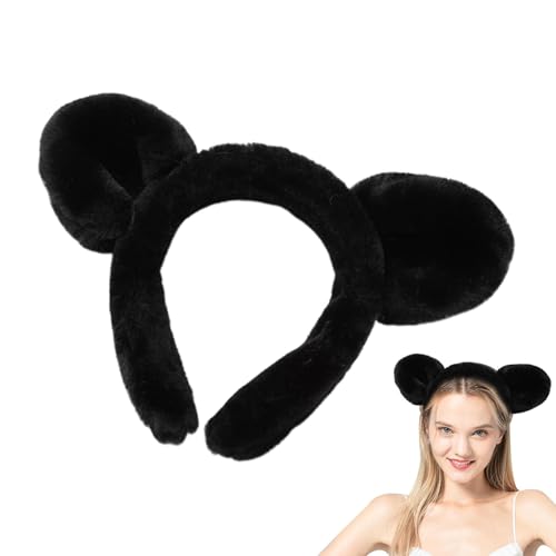 Bären-Stirnband, Bären-Ohr-Stirnband - Niedliches Plüsch-Make-up-Stirnband - Haar-Accessoires, rutschfestes Gesichtswasch-Stirnband für Frauen und Mädchen, Hautpflege von Generisch