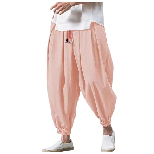 Baggy Haremshose Herren Sommer Leinenhose Leichte Sommerhose Weite Pumphose Pluderhose Aladinhose mit Kordelzug Elastischer Taille Japanische Freizeithose für Männer Junge Y2K Hippie Hose Streetwear Baggy Haremshose Herren Sommer Leinenhose Leichte Sommerhose Weite Pumphose Pluderhose Aladinhose mit Kordelzug Elastischer Taille Japanische Freizeithose für Männer Junge Y2K Hippie Hose Streetwear von Generisch