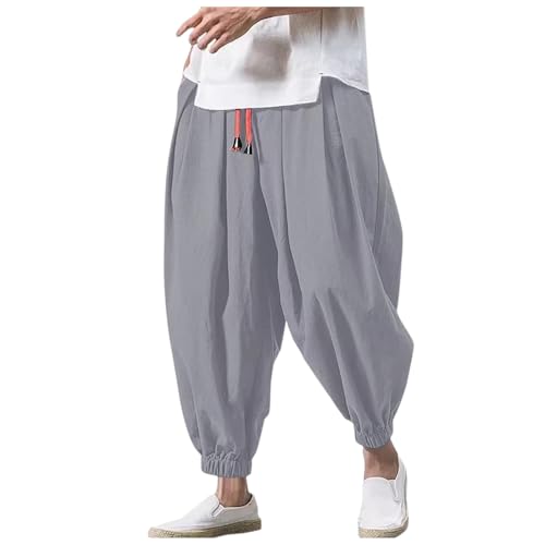 Baggy Haremshose Herren Sommer Leinenhose Leichte Sommerhose Weite Pumphose Pluderhose Aladinhose mit Kordelzug Elastischer Taille Japanische Freizeithose für Männer Junge Y2K Hippie Hose Streetwear Baggy Haremshose Herren Sommer Leinenhose Leichte Sommerhose Weite Pumphose Pluderhose Aladinhose mit Kordelzug Elastischer Taille Japanische Freizeithose für Männer Junge Y2K Hippie Hose Streetwear von Generisch