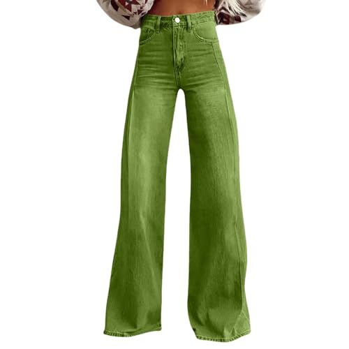 Baggy Jeans Damen 70er Jahre Schlaghose Boho 60er Hose Hippie Blumen High Waist Outfit Disco Kostüm Yogahose Gerades Bein Denimhose Stretch High Waist Jeanshosen Bequeme Hose Mit Taschen von Generisch