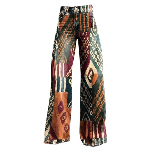 Baggy Jeans Damen Hosen 2025 High Waist Gerader Schnitt Mode Jeanshose Herbst Lockere Hosen Stretch Straight Jeans Hose Casual Lose Damenhose von Generisch