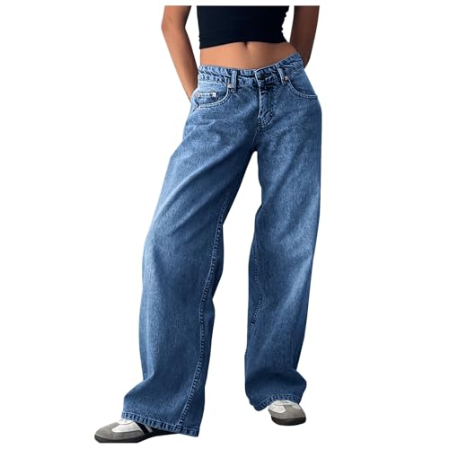 Baggy Jeans Damen Low Waist Jeanshose Y2k Vintage Hose Denim-Hose Freizeithose Hip-Hop Oversize Denim Pants Schlupfjeans Breites Bein Stretch Nicht Elastische Verwaschene Gerade Jeans Baggy Jeans Damen Low Waist Jeanshose Y2k Vintage Hose Denim-Hose Freizeithose Hip-Hop Oversize Denim Pants Schlupfjeans Breites Bein Stretch Nicht Elastische Verwaschene Gerade Jeans von Generisch