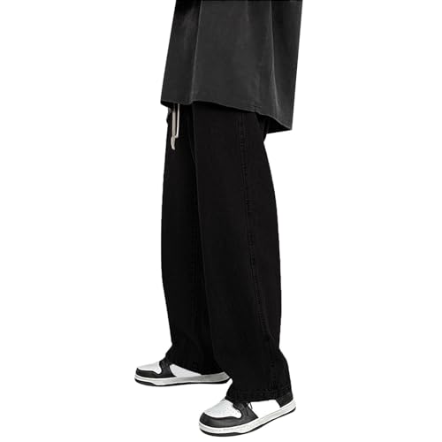 Baggy Jeans Herren Y2k Streetwear Vintage Jeanshosen Casual Loose Fit Denim Pants mit Weites Bein Lässig Männer Straight Leg Freizeithose Teenager Jungen Bootcut Jeans Herren von Generisch