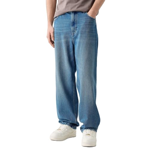 Baggy Jeans Herren Y2k Streetwear Vintage Jeanshosen Casual Loose Fit Denim Pants mit Weites Bein Lässig Männer Straight Leg Freizeithose Teenager Jungen Bootcut Jeans Herren von Generisch
