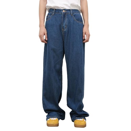 Baggy Jeans Herren Y2k Streetwear Vintage Jeanshosen Casual Loose Fit Denim Pants mit Weites Bein Lässig Männer Straight Leg Freizeithose Teenager Jungen Bootcut Jeans Herren von Generisch