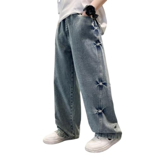 Baggy Jeans Jungs Loose Fit Jeanshose Kinder Jungen Y2k Cargohose Denim Hosen Weite Bein Cargo Jeans mit Elastischem Bund Streetwear Straight Jogginghose Schlupfjeans Männer mit Tasche Baggy Jeans Jungs Loose Fit Jeanshose Kinder Jungen Y2k Cargohose Denim Hosen Weite Bein Cargo Jeans mit Elastischem Bund Streetwear Straight Jogginghose Schlupfjeans Männer mit Tasche von Generisch