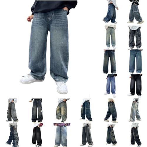 Baggy Jeans Jungs Vintage Hosen Straight Leg Jeanshose Mit Elastischem Bund Loose Fit Cargohose Denim Hose Streetwear Freizeithose Weites Bein Jungen Kinder 4-15 Jahre Baggy Jeans Jungs Vintage Hosen Straight Leg Jeanshose Mit Elastischem Bund Loose Fit Cargohose Denim Hose Streetwear Freizeithose Weites Bein Jungen Kinder 4-15 Jahre von Generisch