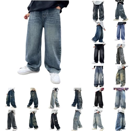 Baggy Jeans Jungs Y2k Jeans Mit Weitem Bein Dünne Kinder Hose Straight Fit School Teenager Jogginghose Mit Elastischem Bund Freizeit Loose Jeanshose Cargo Hosen Streetwear 1-14 Jahre Baggy Jeans Jungs Y2k Jeans Mit Weitem Bein Dünne Kinder Hose Straight Fit School Teenager Jogginghose Mit Elastischem Bund Freizeit Loose Jeanshose Cargo Hosen Streetwear 1-14 Jahre von Generisch