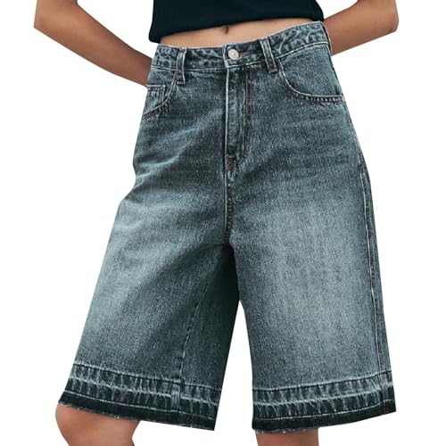 Baggy Jeans Kurz Jungen,Jeans Kurz Damen,Damen Denim Shorts Knielang 2025 Lässig Baggy Vintage Y2k Style Bermuda Mit Taschen Sommer Freizeit Bequem Straight Leg Kurze Jeanshose,Blau,S Baggy Jeans Kurz Jungen,Jeans Kurz Damen,Damen Denim Shorts Knielang 2025 Lässig Baggy Vintage Y2k Style Bermuda Mit Taschen Sommer Freizeit Bequem Straight Leg Kurze Jeanshose,Blau,S von Generisch
