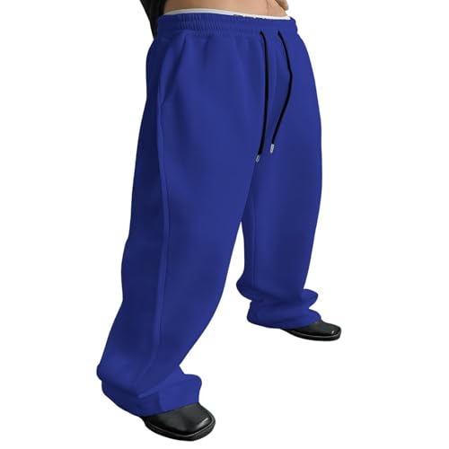 Baggy Jogginghose Herren Baumwolle Sweatpants Y2k Breite Hose Weites Bein Sporthose Elastische Taille Freizeithose Lang mit Taschen Trainingshose Sporthosen Sweathose Streetwear von Generisch