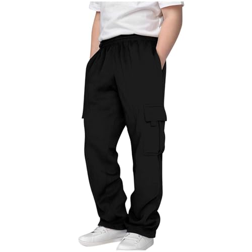 Baggy Jogginghose Jungen Freizeit Sweathose Mit Kordelzug Und Taschen Loose Fit Weites Bein Freizeithose Lockere Lässig Breitbeinige Hose Lange Elastische Sporthose von Generisch