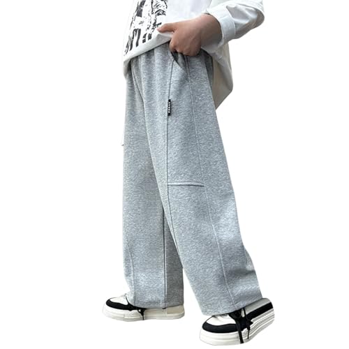 Baggy Jogginghose Jungen Freizeit Sweathose Mit Kordelzug Und Taschen Loose Fit Weites Bein Freizeithose Lockere Lässig Breitbeinige Hose Lange Elastische Sporthose von Generisch