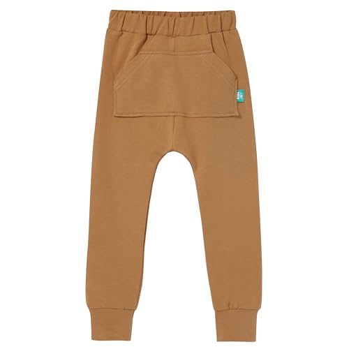 Baggy-Jogginghose für Jungen mit Kängurutasche in Navy Blue, SCHWARZ, KARAMEL und Stein. (DE/NL/SE/PL, Numerisch, 128, 134, Slim, 1, KARAMEL) von Generisch