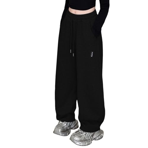 Baggy Trainingshose Kinder Mädchen Jogginghose Lang Bequeme Weites Bein Sweathose Baumwolle Elastische Hohe Taille Activewear Jogger Hosen Sporthose Relaxhose Teenager von Generisch