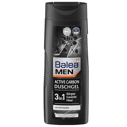 Balea MEN Duschgel Carbon Aktivkohle* 3in1 Körper-Gesicht-Haar * 300ml Vegan // Männer Shampoo *Mikroplastik frei* *99% biologisch abbaubar* von Generisch