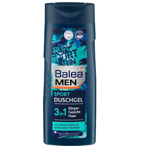 Balea MEN Duschgel SPORT* 3in1 Körper-Gesicht-Haar * 300ml Vegan // Männer Shampoo *Ohne Mikroplastik* von Generisch