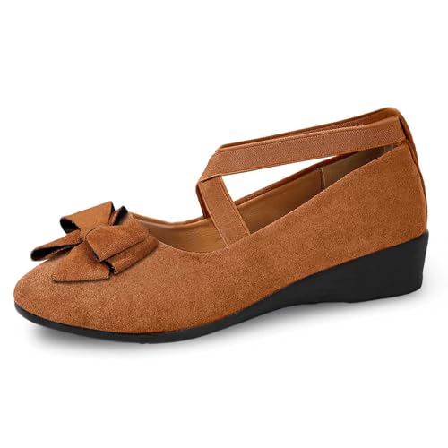 Balerinaschuhe Damen Leichte Gymnastikschuhe Retro Stil Walkingschuhe Flach Modische Turnschuhe Atmungsaktive Freizeitschuhe Sneakers Sport Schlüpfschuhe Ballettschuhe von Generisch