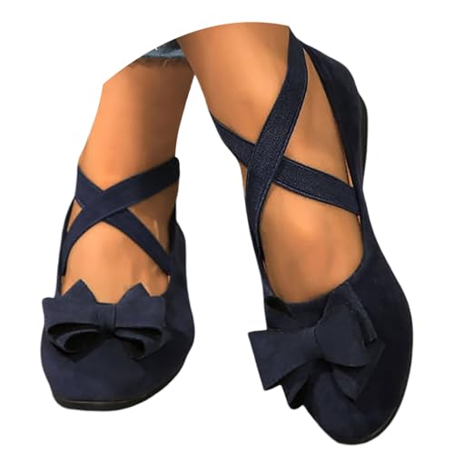 Balerinaschuhe Damen Leichte Gymnastikschuhe Retro Stil Walkingschuhe Flach Modische Turnschuhe Atmungsaktive Freizeitschuhe Sneakers Sport Schlüpfschuhe Ballettschuhe von Generisch