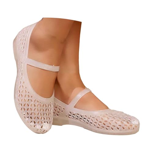 Balerinaschuhe Damen Tanzschuhe Durchbrochene Zehe Wanderschuhe Bequem Atmungsaktive Halbschuhe Einzelschuhe Sommerschuhe Sommer Freizeit Arbeitsschuhe Sicherheitsschuhe von Generisch